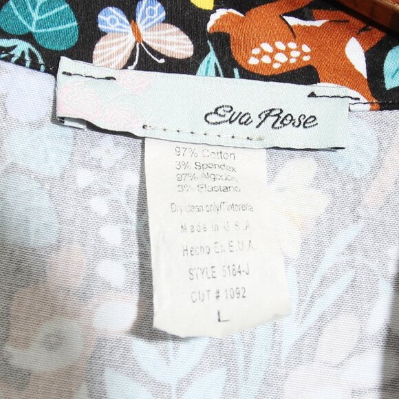 Eva Rose Bambi Floral Fawn Flora Woodland Deer Bunny Rockabilly Mini Shirt Dress - Picture 9 of 9